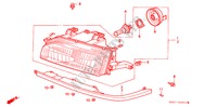 KOPLAMP voor Honda CONCERTO EX 4 deuren 5-versnellings handgeschakelde versnellingsbak 1990