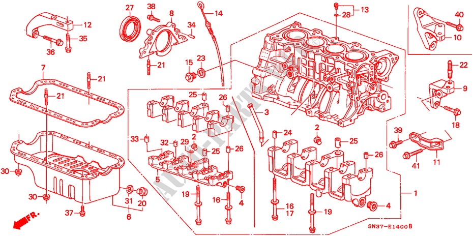 CILINDERBLOK/OLIEPAN voor Honda CONCERTO 1.6I-16 4 deuren 4-traps automatische versnellingsbak 1991