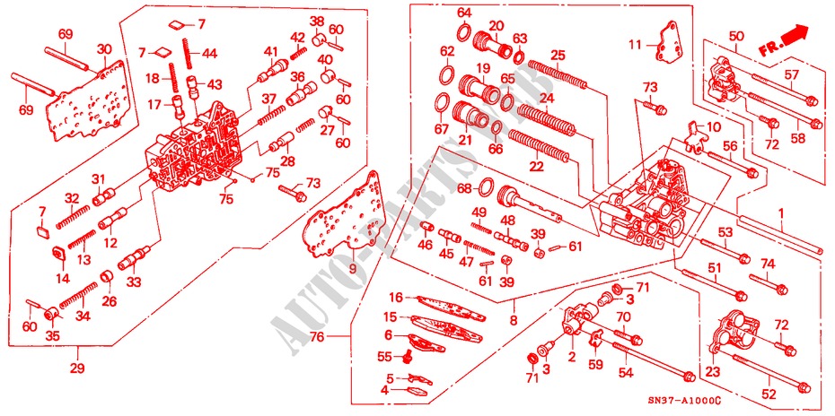 SECUNDAIRE HUIS/SERVO HUIS voor Honda CONCERTO 1.6I-16 4 deuren 4-traps automatische versnellingsbak 1991
