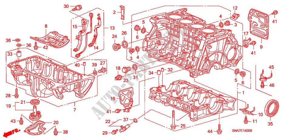 CILINDERBLOK/OLIEPAN voor Honda CIVIC 1.8 LS 4 deuren 6-versnellings handgeschakelde versnellingsbak 2006