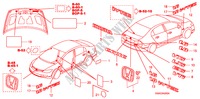 EMBLEMEN/WAARSCHUWINGSLABELS voor Honda CIVIC EXI 4 deuren 5-versnellings handgeschakelde versnellingsbak 2009