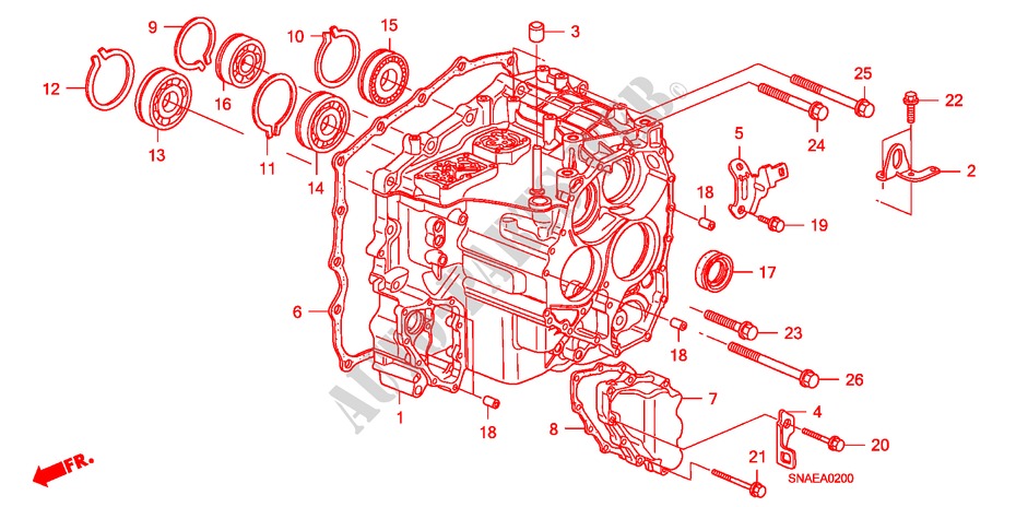 TRANSMISSIE HUIS voor Honda CIVIC 1.8 LS 4 deuren 5-traps automatische versnellingsbak 2008