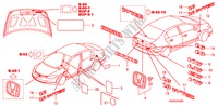 EMBLEMEN/WAARSCHUWINGSLABELS voor Honda CIVIC 1.8 VXI 4 deuren 5-traps automatische versnellingsbak 2010