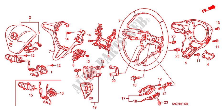 STUURWIEL(SRS) voor Honda CIVIC HYBRID MX 4 deuren CVT versnellingsbak 2011