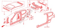 CHASSIS STRUKTUUR(BUITEN PANEEL) voor Honda CIVIC ESI 3 deuren 5-versnellings handgeschakelde versnellingsbak 1992