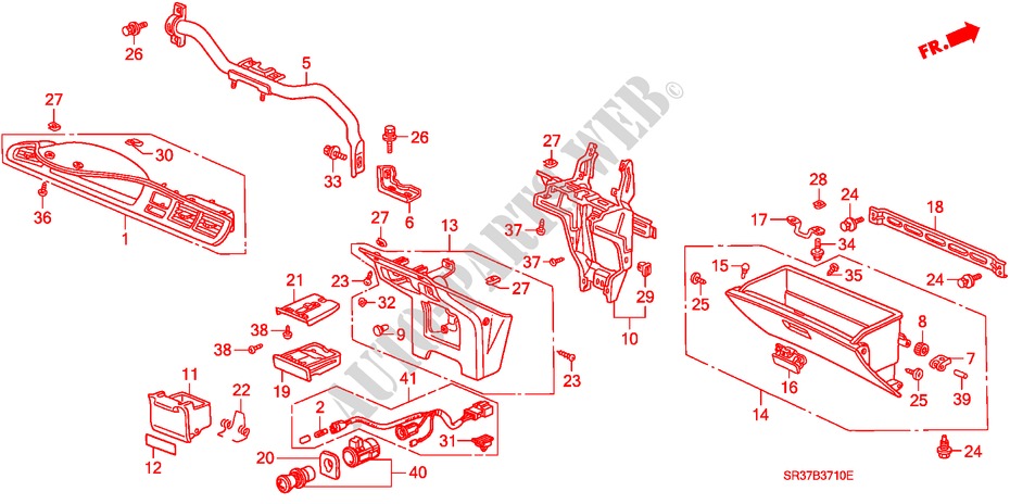 INSTRUMENTEN AFWERKING(LH)(1) voor Honda CIVIC VTI 3 deuren 5-versnellings handgeschakelde versnellingsbak 1993