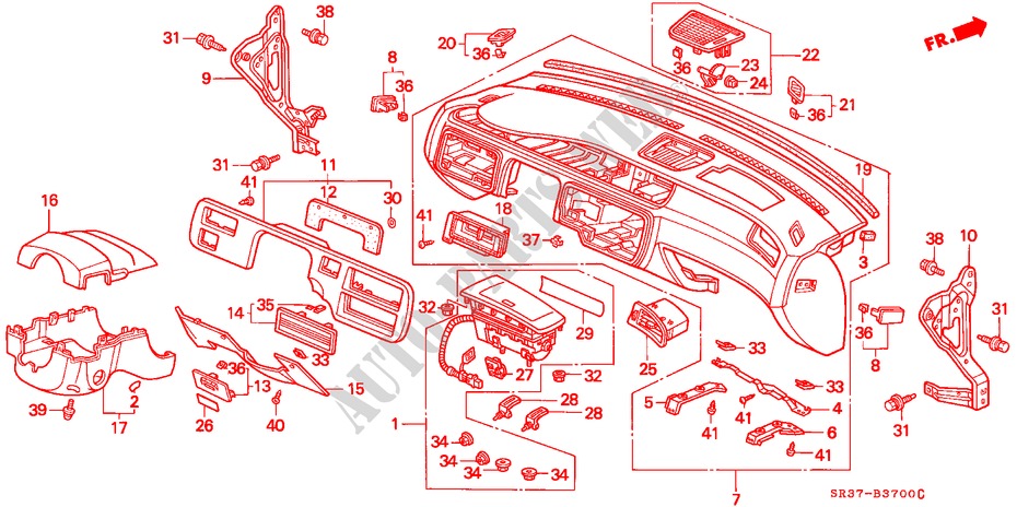 INSTRUMENTEN PANEEL(LH) voor Honda CIVIC VTI 3 deuren 5-versnellings handgeschakelde versnellingsbak 1993