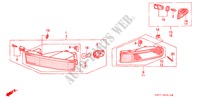 VOOR COMBINATIELICHT voor Honda PRELUDE 2.3I 2 deuren 5-versnellings handgeschakelde versnellingsbak 1993