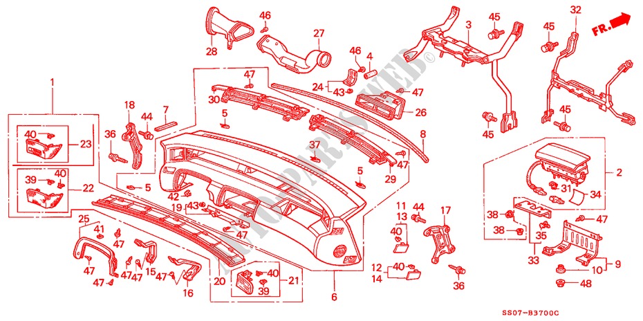 INSTRUMENTEN PANEEL(1) voor Honda PRELUDE DOHC VTEC 2 deuren 5-versnellings handgeschakelde versnellingsbak 1993