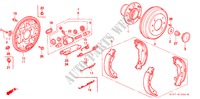 ACHTER REM(TROMMEL) voor Honda CIVIC 1.4I 5 deuren 5-versnellings handgeschakelde versnellingsbak 1997