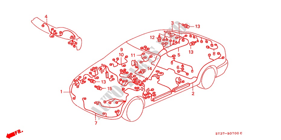 BEDRADINGSBUNDEL(LH) voor Honda CIVIC 1.6IES 5 deuren 4-traps automatische versnellingsbak 1997