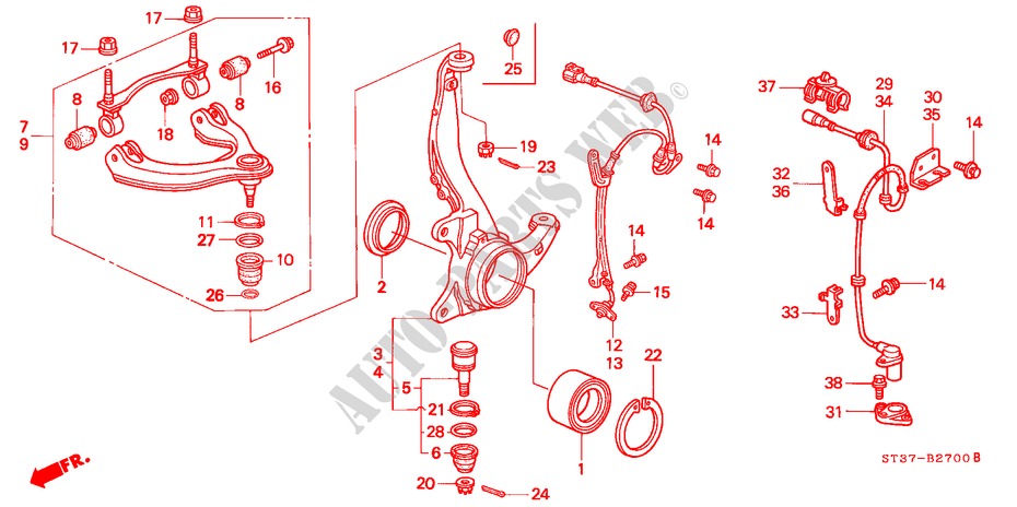 KNOKKEL voor Honda CIVIC 1.6IES 5 deuren 4-traps automatische versnellingsbak 1997