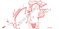 PILAAR AFWERKING(LH) voor Honda CIVIC 1.4I          75PS 5 deuren 5-versnellings handgeschakelde versnellingsbak 1999