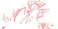 PILAAR AFWERKING(RH) voor Honda CIVIC LS 5 deuren 5-versnellings handgeschakelde versnellingsbak 1999