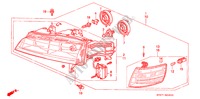 KOPLAMP(KE,KG) voor Honda ACCORD COUPE 2.2IES 2 deuren 4-traps automatische versnellingsbak 1994