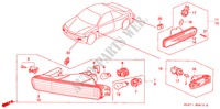 VOOR COMBINATIELICHT voor Honda ACCORD COUPE 2.0IES 2 deuren 4-traps automatische versnellingsbak 1996
