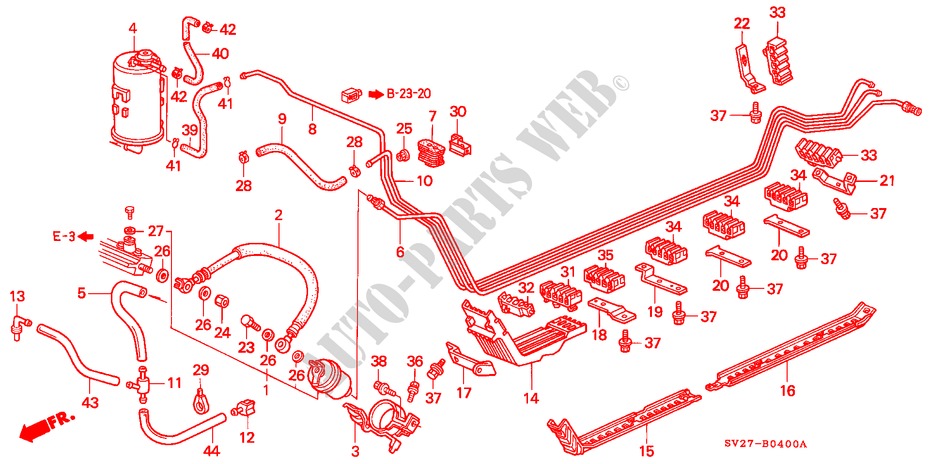 BRANDSTOF PIJP(LH) voor Honda ACCORD COUPE 2.0IES 2 deuren 4-traps automatische versnellingsbak 1997
