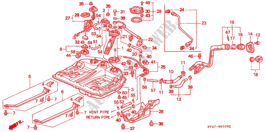 BRANDSTOF TANK voor Honda ACCORD COUPE 2.0IES 2 deuren 4-traps automatische versnellingsbak 1997