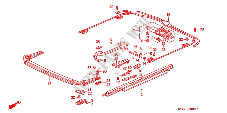 SCHUIFDAK voor Honda ACCORD COUPE 2.0IES 2 deuren 4-traps automatische versnellingsbak 1997