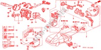 COMBINATIESCHAKELAAR(RH) ('96 ) voor Honda ACCORD AERODECK 2.0ILS 5 deuren 4-traps automatische versnellingsbak 1997