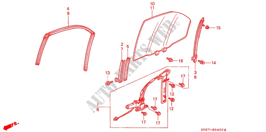 ACHTER PORTIER RAMEN voor Honda ACCORD AERODECK 2.2ILS 5 deuren 5-versnellings handgeschakelde versnellingsbak 1994