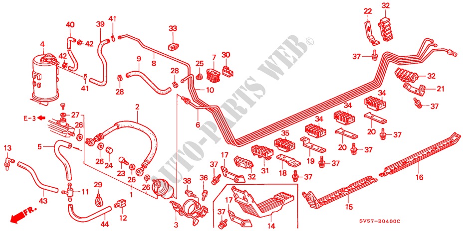 BRANDSTOF PIJP(LH) voor Honda ACCORD AERODECK 2.2IES 5 deuren 5-versnellings handgeschakelde versnellingsbak 1994