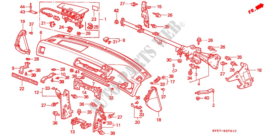 INSTRUMENTEN PANEEL(RH) voor Honda ACCORD AERODECK 2.0IES 5 deuren 4-traps automatische versnellingsbak 1994
