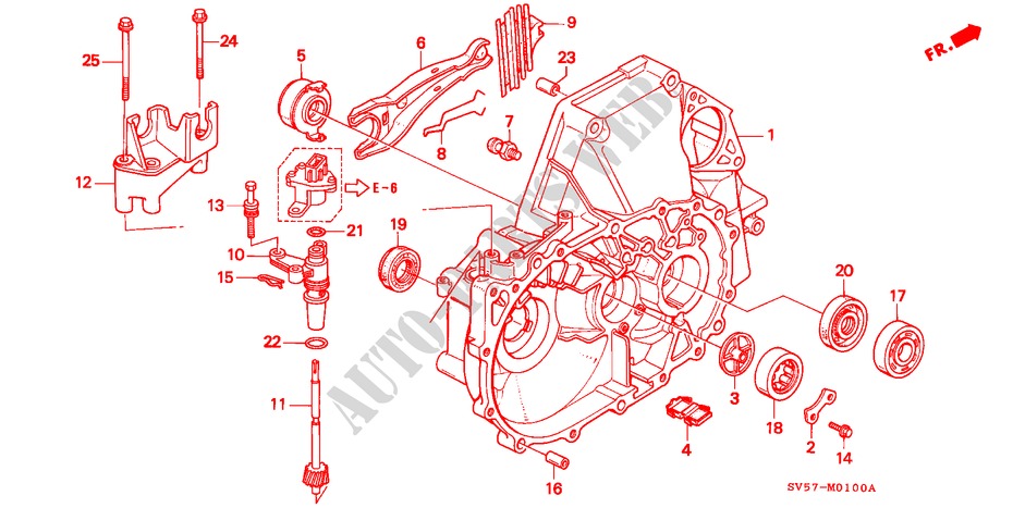 KOPPELING BEHUIZING voor Honda ACCORD AERODECK 2.0ILS 5 deuren 5-versnellings handgeschakelde versnellingsbak 1994