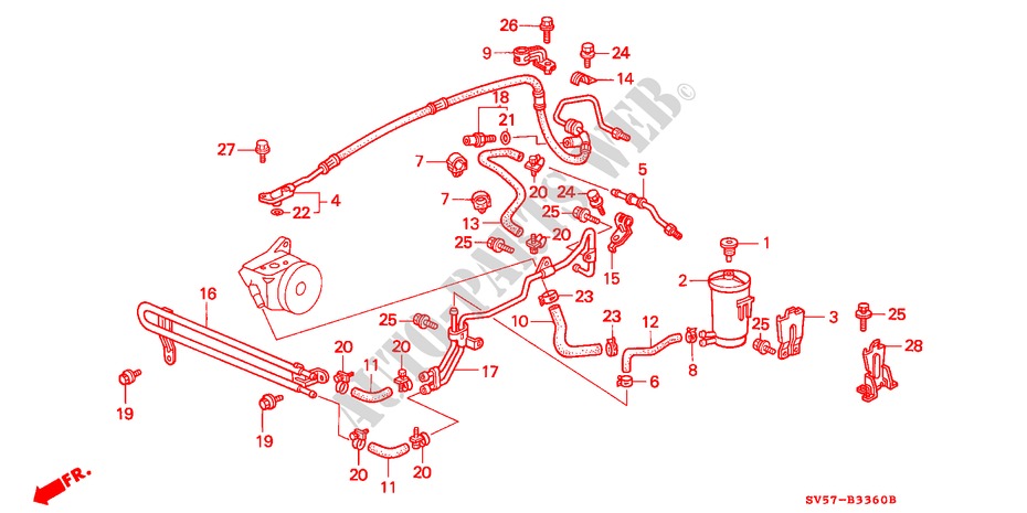 P.S. LEIDING(LH) voor Honda ACCORD AERODECK 2.0IES 5 deuren 4-traps automatische versnellingsbak 1994