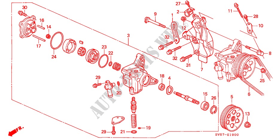P.S. POMP/HOUDER voor Honda ACCORD AERODECK 2.2IES 5 deuren 5-versnellings handgeschakelde versnellingsbak 1994