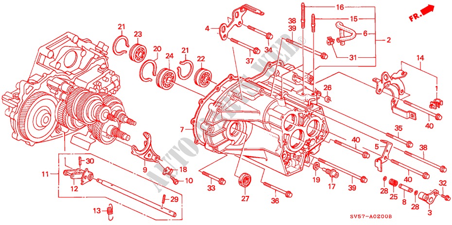 TRANSMISSIE BEHUIZING voor Honda ACCORD AERODECK 2.0ILS 5 deuren 4-traps automatische versnellingsbak 1994