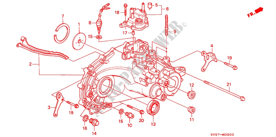 TRANSMISSIE BEHUIZING voor Honda ACCORD AERODECK 2.0IES 5 deuren 5-versnellings handgeschakelde versnellingsbak 1995