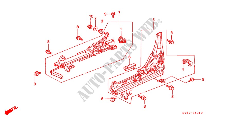 V. ZITTING COMPONENTEN (L.) voor Honda ACCORD AERODECK 2.0ILS 5 deuren 4-traps automatische versnellingsbak 1994