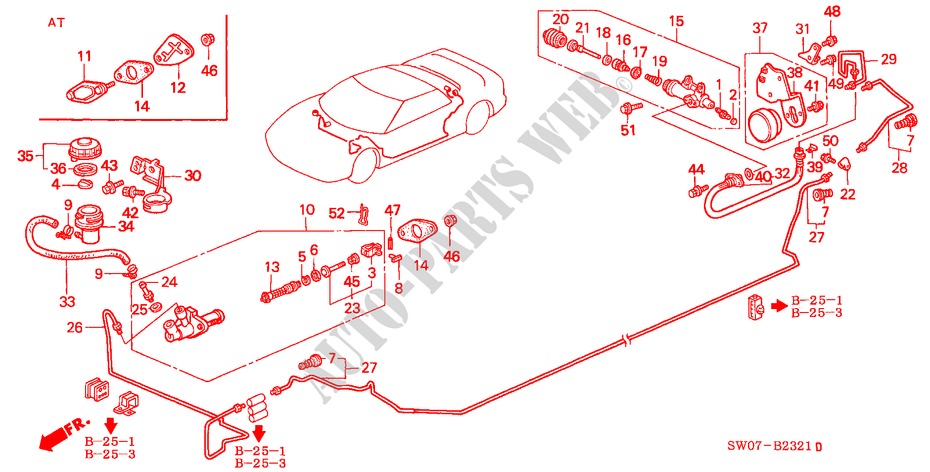 KOPPELING HOOFDCILINDER (RH) voor Honda NSX NSX-T 2 deuren 4-traps automatische versnellingsbak 2001