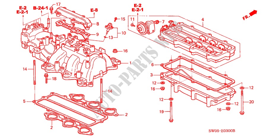 INLAAT SPRUITSTUK voor Honda NSX NSX-T 2 deuren 6-versnellings handgeschakelde versnellingsbak 2003
