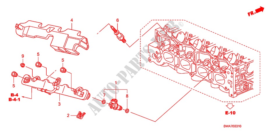 BRANDSTOF INSPUIT(2.0L) voor Honda CR-V EX 5 deuren 5-traps automatische versnellingsbak 2007