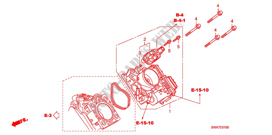 GAS HUIS(2.0L) voor Honda CR-V EX 5 deuren 6-versnellings handgeschakelde versnellingsbak 2007