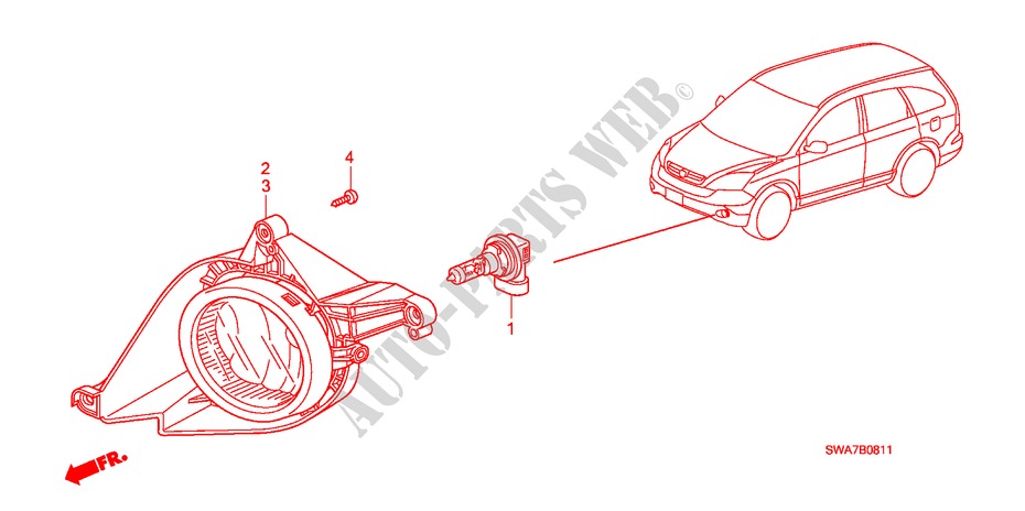 MISTLICHT(2) voor Honda CR-V EX 5 deuren 5-traps automatische versnellingsbak 2007