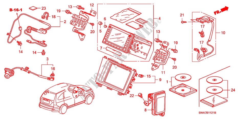 NAVIGATIE SYSTEEM(RH) voor Honda CR-V EX 5 deuren 5-traps automatische versnellingsbak 2007