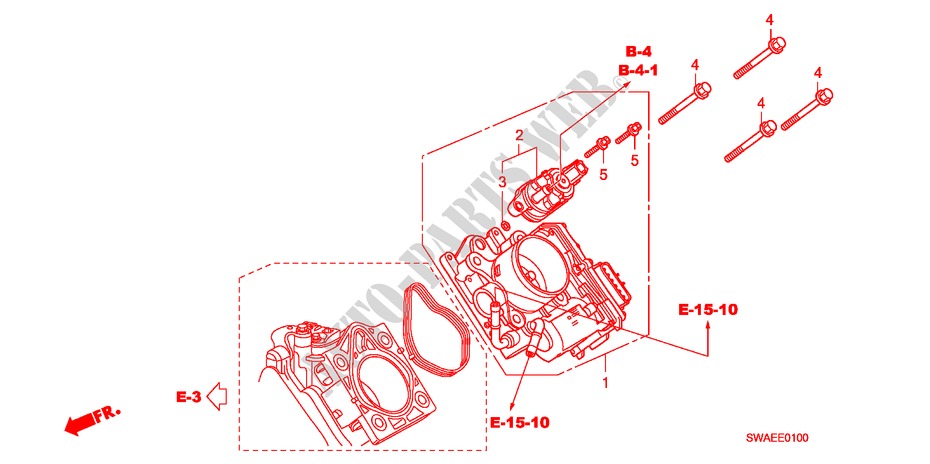 GAS HUIS(2.0L) voor Honda CR-V ES 5 deuren 6-versnellings handgeschakelde versnellingsbak 2010