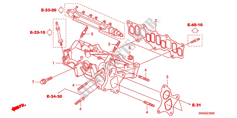 INLAAT SPRUITSTUK(DIESEL)('09) voor Honda CR-V DIESEL 2.2 S&L PACK 5 deuren 6-versnellings handgeschakelde versnellingsbak 2009