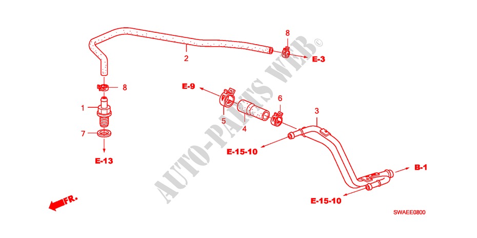ONTLUCHTER PIJP(2.0L) voor Honda CR-V ES 5 deuren 6-versnellings handgeschakelde versnellingsbak 2010