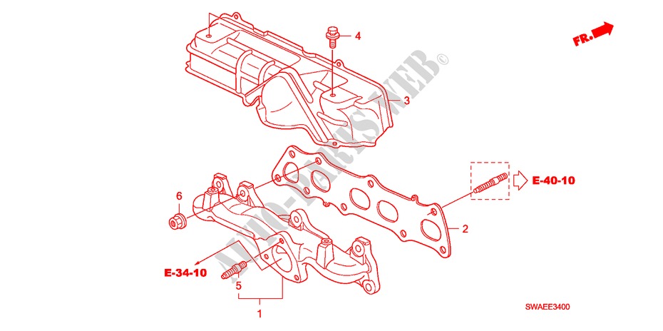 UITLAAT SPRUITSTUK(DIESEL)('09) voor Honda CR-V DIESEL 2.2 S&L PACK 5 deuren 6-versnellings handgeschakelde versnellingsbak 2009