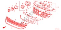 VOOR GRILLE voor Honda CR-V DIESEL 2.2 ELEGANCE LIFE 5 deuren 5-traps automatische versnellingsbak 2011