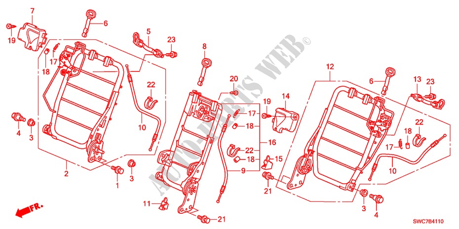 A. ZITTING KOMPONENTEN(1) voor Honda CR-V EX 5 deuren 5-traps automatische versnellingsbak 2011