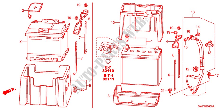 ACCU(2.0L)(2.4L) voor Honda CR-V RV-SI 5 deuren 5-traps automatische versnellingsbak 2011