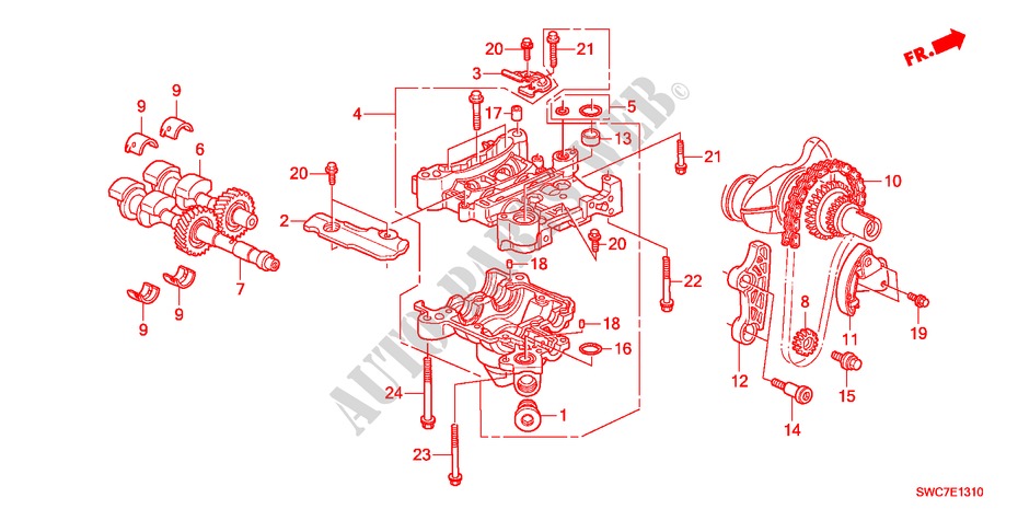 BALANCEER AS(2.0L) voor Honda CR-V ELEGANCE 5 deuren 6-versnellings handgeschakelde versnellingsbak 2011