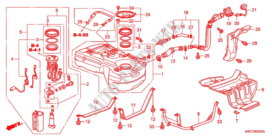 BRANDSTOF TANK(2.0L)(2.4L) voor Honda CR-V COMFORT RUNOUT 5 deuren 5-traps automatische versnellingsbak 2011
