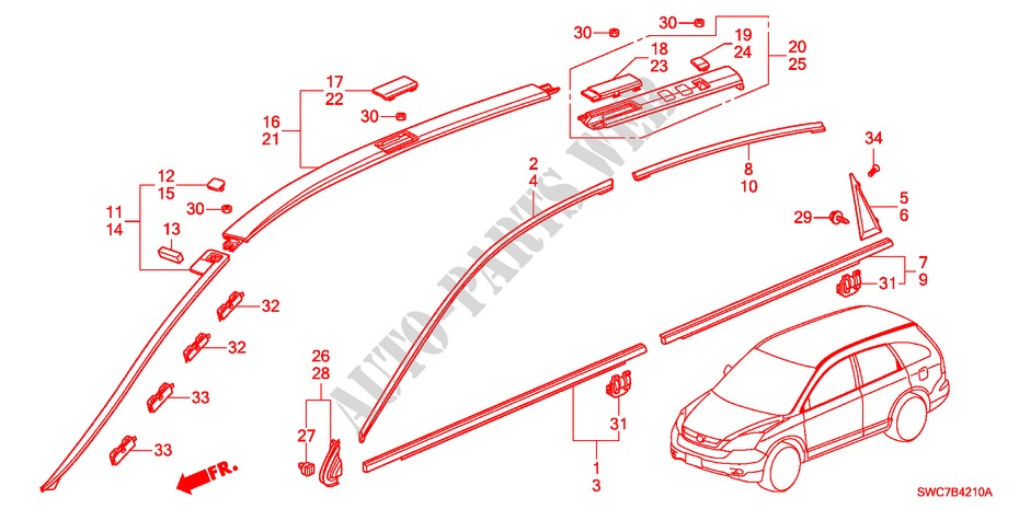 GIETWERK voor Honda CR-V ELEGANCE 5 deuren 6-versnellings handgeschakelde versnellingsbak 2011