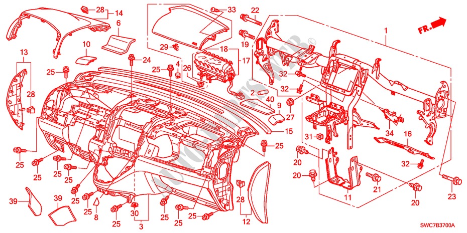 INSTRUMENTEN PANEEL(LH) voor Honda CR-V ELEGANCE 5 deuren 6-versnellings handgeschakelde versnellingsbak 2011